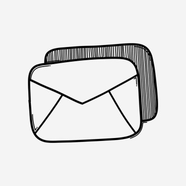 Zarf karalama vektör simgesi. Çizim çizimi el çizimi çizimi çizimi.