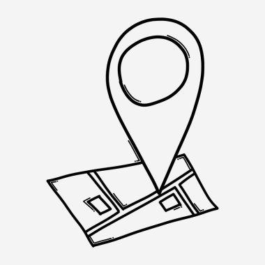 Location doodle vector icon. Drawing sketch illustration hand drawn line. vector