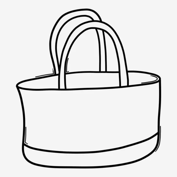 Shopping Väska Klotter Vektor Ikon Ritning Skiss Illustration Handritad Linje — Stock vektor