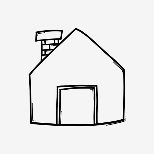 Ícone Vetorial Doodle Casa Desenho Desenho Ilustração Linha Desenhada Mão — Vetor de Stock