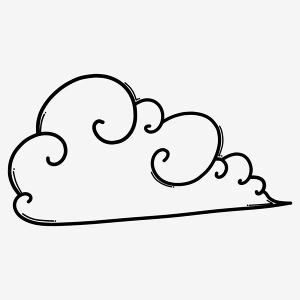 Cloud Doodle Vector Icoon Tekening Schets Illustratie Hand Getrokken Lijn — Stockvector