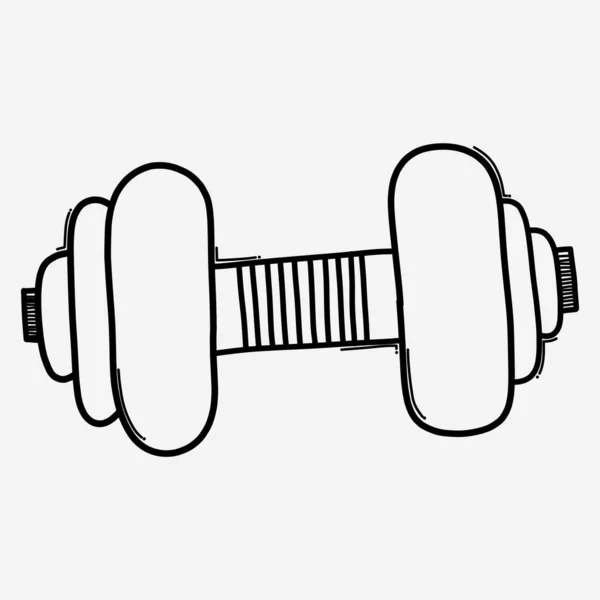 Icona Vettoriale Dumbbell Doodle Disegno Schizzo Illustrazione Disegnato Mano Linea — Vettoriale Stock