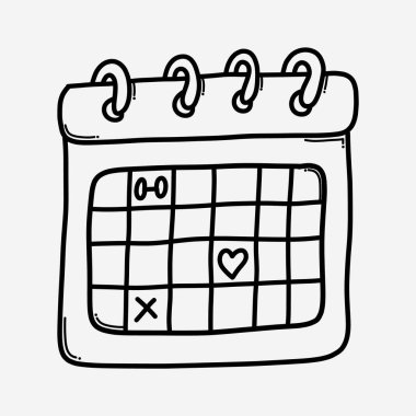 Takvim karalama vektör simgesi. Çizim çizimi el çizimi çizimi çizimi.
