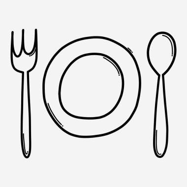 Tabak karalama vektör simgesi. Çizim çizimi el çizimi çizimi çizimi.