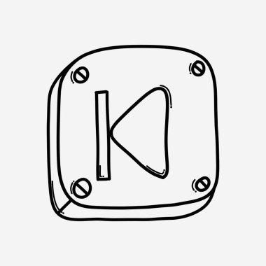 Önceki düğme karalama vektör simgesi. Çizim çizimi el çizimi çizimi çizimi.