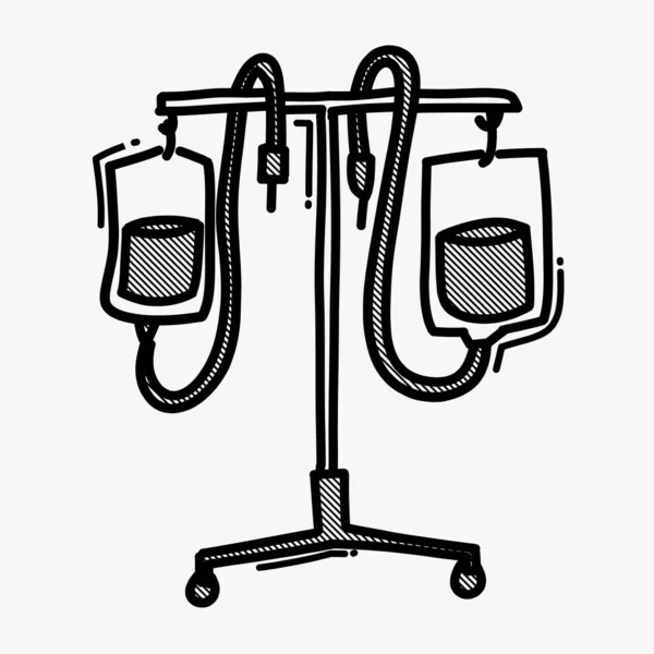 Кривавий Мішок Каракулі Векторний Значок Малюнок Ескізу Ілюстрація Рука Намальована — стоковий вектор