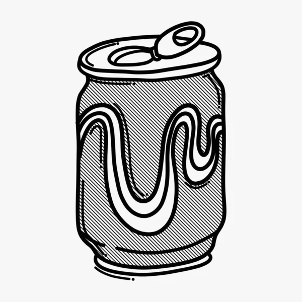 Bebida Soda Puede Garabatear Icono Vectorial Dibujo Boceto Ilustración Dibujado — Archivo Imágenes Vectoriales