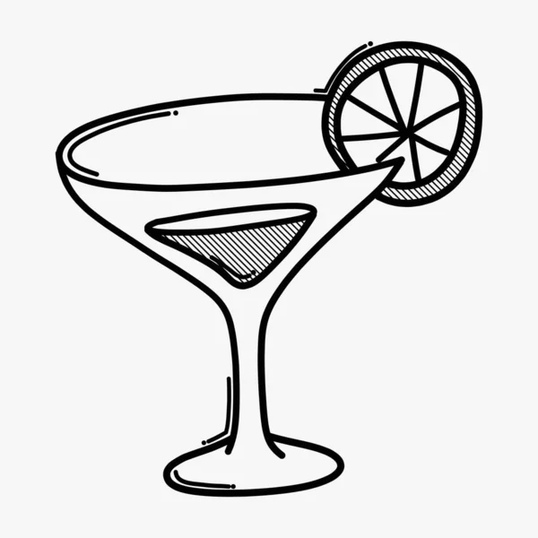 Cocktail Doodle Vector Icon 입니다 손으로 스케치를 — 스톡 벡터