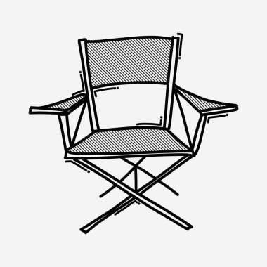 Yönetmen karalama vektör simgesi. Çizim çizimi el çizimi çizimi çizimi.