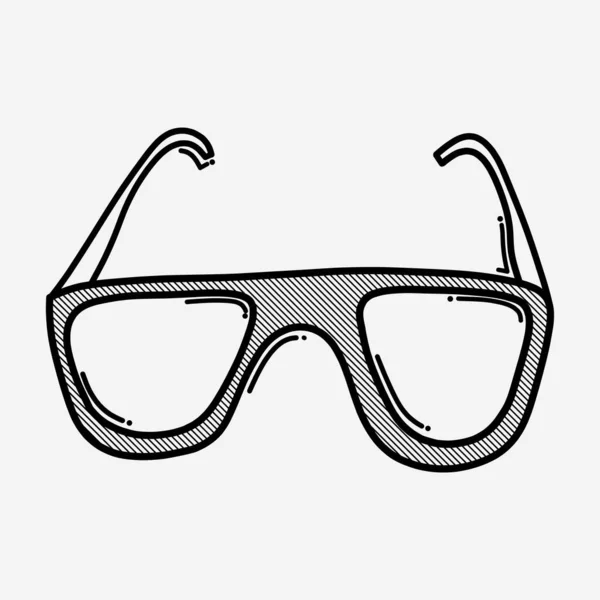 Glasses Doodle Vector Icon Drawing Sketch Illustration Hand Drawn Line — Stock Vector