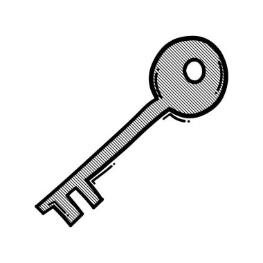 anahtar karalama vektör simgesi. Çizim çizimi el çizimi çizimi çizimi.