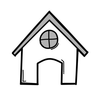 Ev yapımı karalama vektör ikonu. Çizim çizimi el çizimi çizimi çizimi.