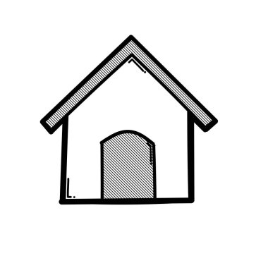 Ev yapımı karalama vektör ikonu. Çizim çizimi el çizimi çizimi çizimi.