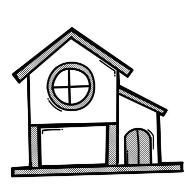 Ev yapımı karalama vektör ikonu. Çizim çizimi el çizimi çizimi çizimi.