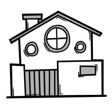 Ev yapımı karalama vektör ikonu. Çizim çizimi el çizimi çizimi çizimi.