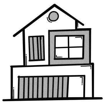 Ev yapımı karalama vektör ikonu. Çizim çizimi el çizimi çizimi çizimi.