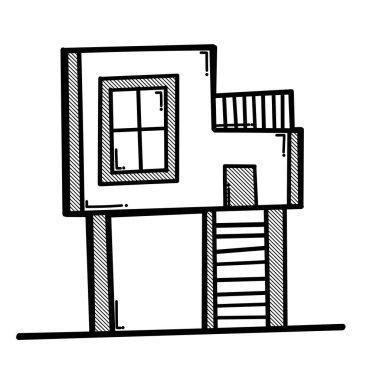 Ev yapımı karalama vektör ikonu. Çizim çizimi el çizimi çizimi çizimi.