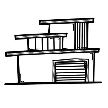 Ev yapımı karalama vektör ikonu. Çizim çizimi el çizimi çizimi çizimi.