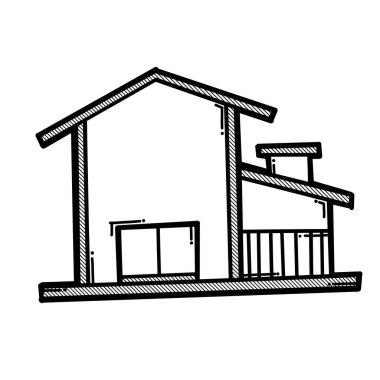 Ev yapımı karalama vektör ikonu. Çizim çizimi el çizimi çizimi çizimi.