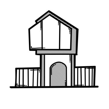 Ev yapımı karalama vektör ikonu. Çizim çizimi el çizimi çizimi çizimi.