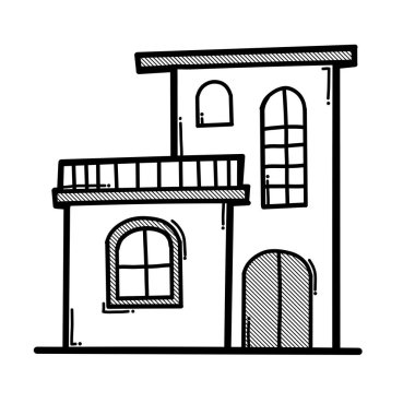 Ev yapımı karalama vektör ikonu. Çizim çizimi el çizimi çizimi çizimi.