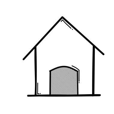 Ev yapımı karalama vektör ikonu. Çizim çizimi el çizimi çizimi çizimi.