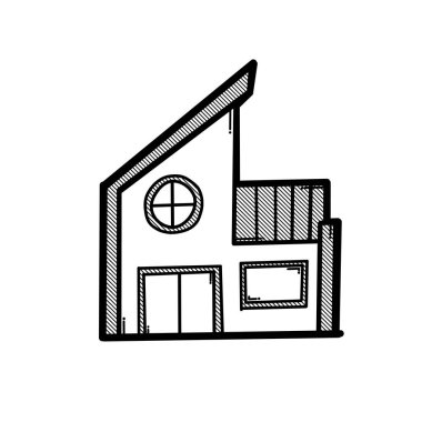 Ev yapımı karalama vektör ikonu. Çizim çizimi el çizimi çizimi çizimi.