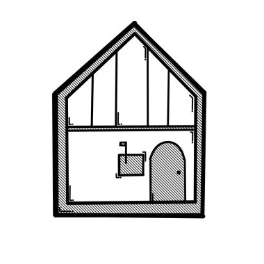 Ev yapımı karalama vektör ikonu. Çizim çizimi el çizimi çizimi çizimi.