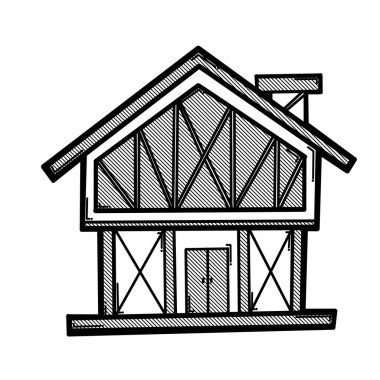 Ev yapımı karalama vektör ikonu. Çizim çizimi el çizimi çizimi çizimi.