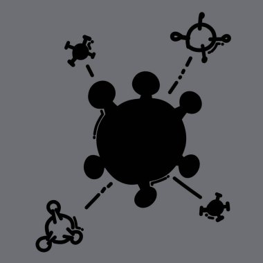 Virüs karalama vektör simgesi. Çizim çizimi el çizimi çizimi çizimi.