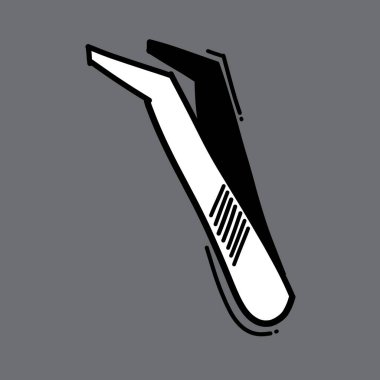 Cımbız vektör simgesini karalıyor. Çizim çizimi el çizimi çizimi çizimi.