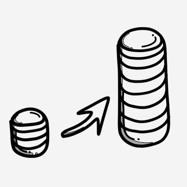 Sikke karalama vektör simgesi. Çizim çizimi el çizimi çizimi çizimi.