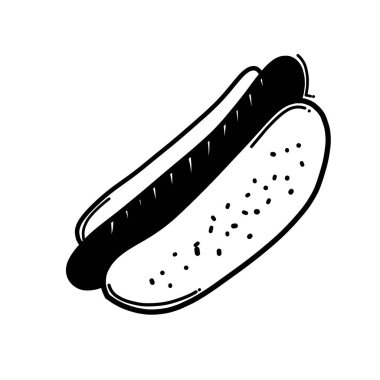 hot dog doodle vektör simgesi. Çizim çizimi el çizimi çizimi çizimi.