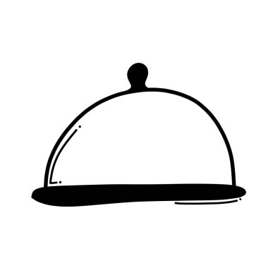 Yemek karalama vektör simgesi. Çizim çizimi el çizimi çizimi çizimi.