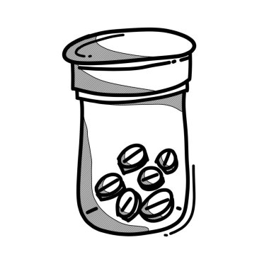 Tıbbi karalama vektör simgesi. Çizim çizimi el çizimi çizimi çizimi.