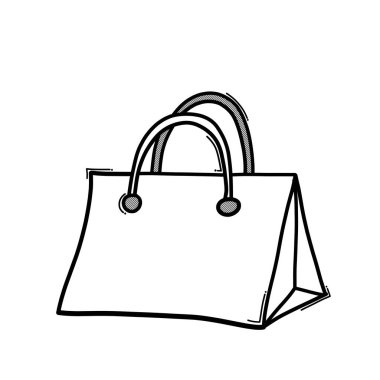 Alışveriş çantası karalama vektör simgesi. Çizim çizimi el çizimi çizimi çizimi.