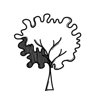 Ağaç karalama vektör simgesi. Çizim çizimi el çizimi çizimi çizimi.