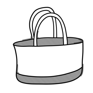 Alışveriş çantası karalama vektör simgesi. Çizim çizimi el çizimi çizimi çizimi.