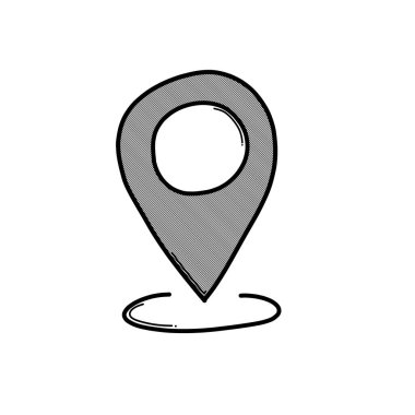 Location doodle vector icon. Drawing sketch illustration hand drawn line. vector