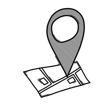 Location doodle vector icon. Drawing sketch illustration hand drawn line. vector