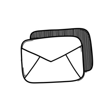 Zarf karalama vektör simgesi. Çizim çizimi el çizimi çizimi çizimi.