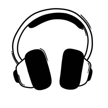 Kulaklık karalama vektör simgesi. Çizim çizimi el çizimi çizimi çizimi.