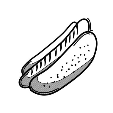 hot dog doodle vektör simgesi. Çizim çizimi el çizimi çizimi çizimi.