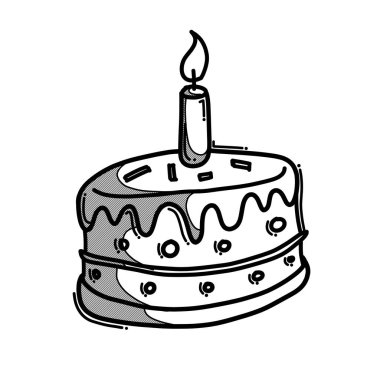 Kek karalama vektör simgesi. Çizim çizimi el çizimi çizimi çizimi.