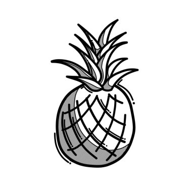 Ananas karalama vektör simgesi. Çizim çizimi el çizimi çizimi çizimi.