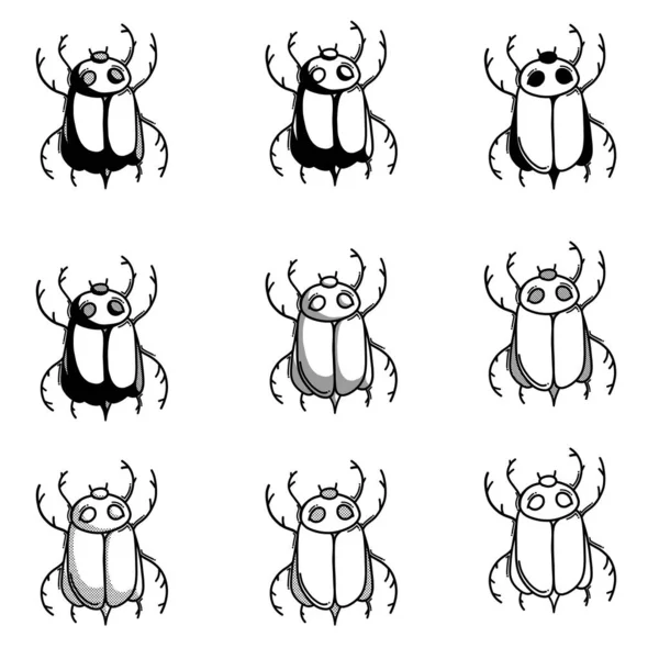 Bug Doodle Vector Icon Disegno Schizzo Illustrazione Disegnato Mano Linea — Vettoriale Stock