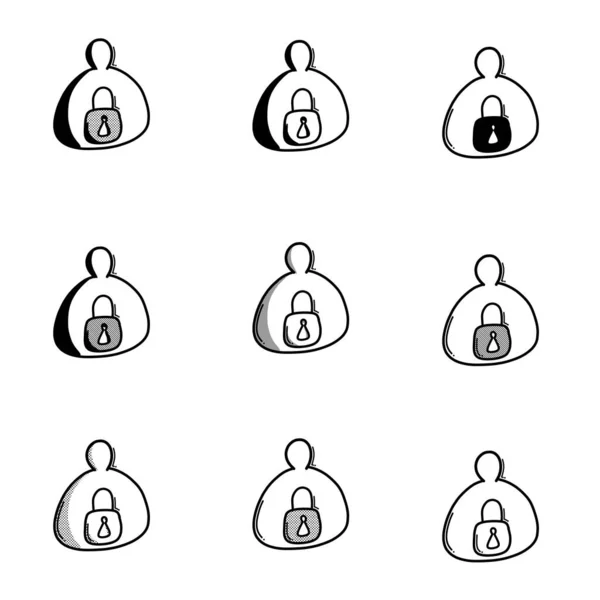 Utilisateur Login Doodle Icône Vectorielle Dessin Dessin Illustration Ligne Dessinée — Image vectorielle