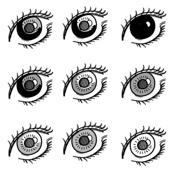 Eye Doodle Vector Icon Drawing Sketch Illustration Hand Drawn Line — Stock Vector