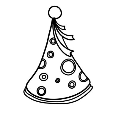 Parti şapkası Doodle vektör simgesi. Çizim çizimi çizimi el çizimi çizgi film çizimi.