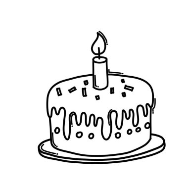 Kek Doodle vektör simgesi. Çizim çizimi çizimi el çizimi çizgi film çizimi.